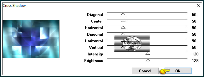 Effecten - Insteekfilters - Graphics Plus - Cross Shadow