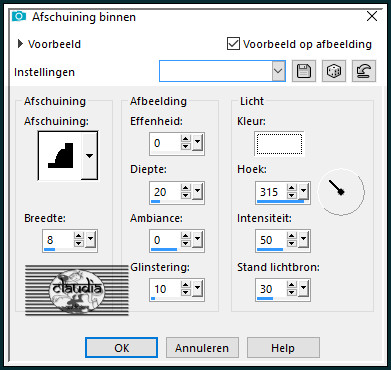 Effecten - 3D-Effecten - Afschuining binnen