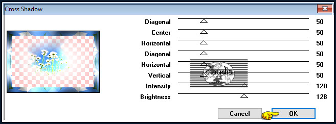 Effecten - Insteekfilters - Graphics Plus - Cross Shadow :