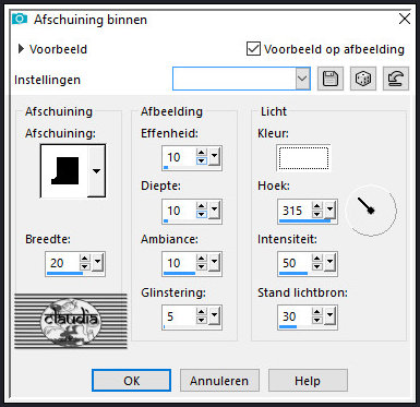 Effecten - 3D-Effecten - Afschuining binnen 