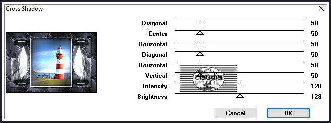 Effecten - Insteekfilters - Graphics Plus - Cross Shadow