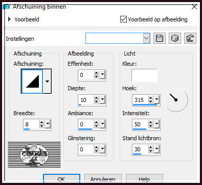 Effecten - 3D-Effecten - Afschuining binnen