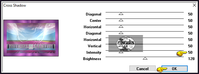 Effecten - Insteekfilters - Graphics Plus - Cross Shadow