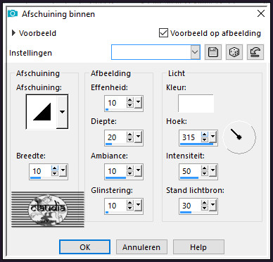 Effecten - 3D-Effecten - Afschuining binnen