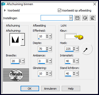 Effecten - 3D-Effecten - Afschuining binnen