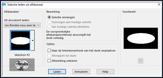 Selecties - Selectie laden/opslaan - Selectie laden uit alfakanaal : Sélection #2