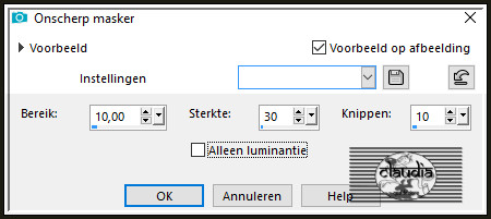 Aanpassen - Scherpte - Onscherp masker