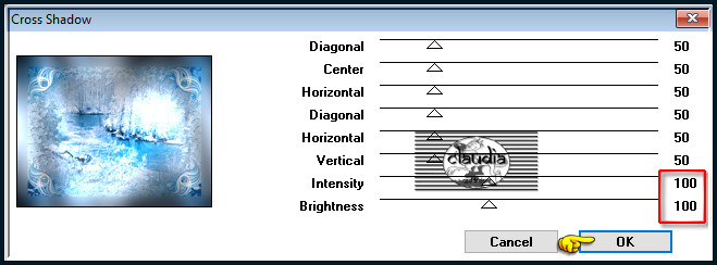 Effecten - Insteekfilters - Graphics Plus - Cross Shadow