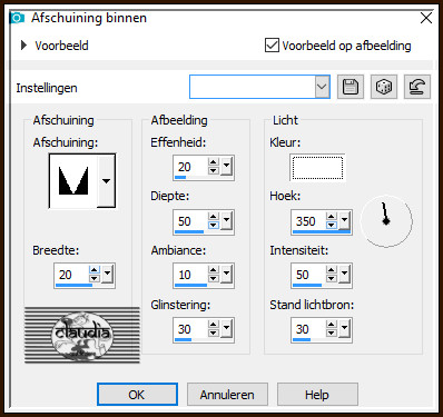 Effecten - 3D-Effecten - Afschuining binnen