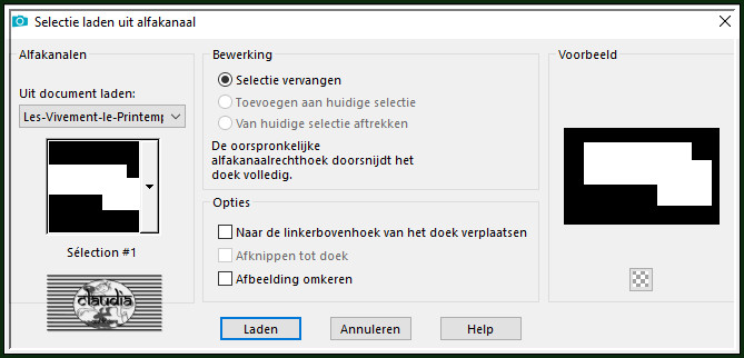 Selecties - Selectie laden/opslaan - Selectie laden uit alfakanaal : Sélection #1