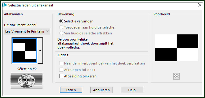Selecties - Selectie laden/opslaan - Selectie laden uit alfakanaal : Sélection #2