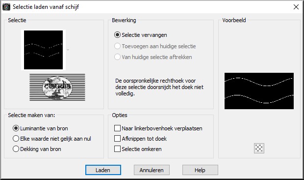 Selecties - Selectie laden/opslaan - Selectie laden vanaf schijf : Athe-286