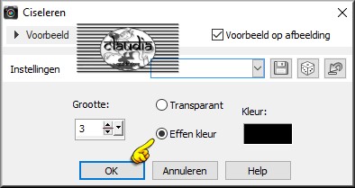 Effecten - 3D Effecten - Ciseleren : maar nu met deze instellingen 