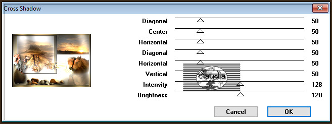 Effecten - Insteekfilters - Graphics Plus - Cross Shadow