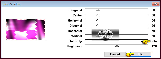 Effecten - Insteekfilters - Graphics Plus - Cross Shadow
