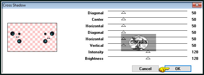 Effecten - Insteekfilters - Graphics Plus - Cross Shadow