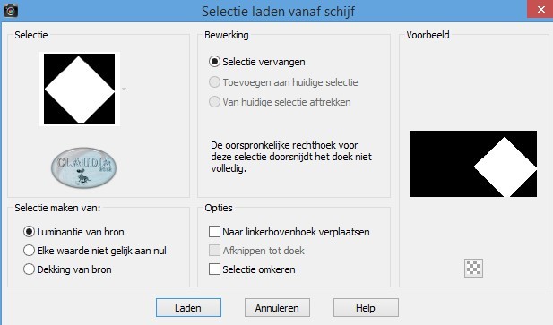 Selecties - Selectie laden/opslaan - Selectie laden vanaf schijf : Athe-300