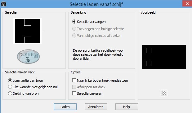 Selecties - Selectie laden/opslaan - Selectie laden vanaf schijf : Athe-302 