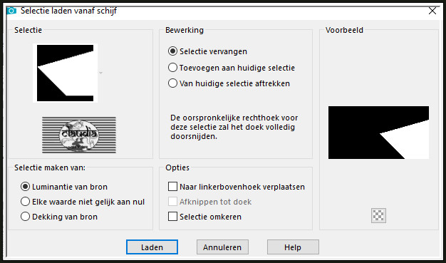 Selecties - Selectie laden/opslaan - Selectie laden vanaf schijf : Athe-330