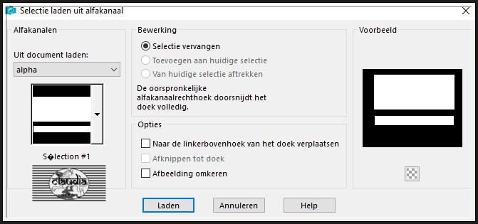 Selecties - Selectie laden/opslaan - Selectie laden uit alfakanaal : Sélection #1