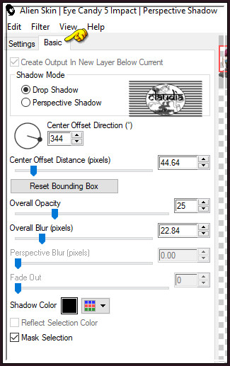 Effecten - Insteekfilters - Alien Skin Eye Candy 5 : Impact - Perspective Shadow