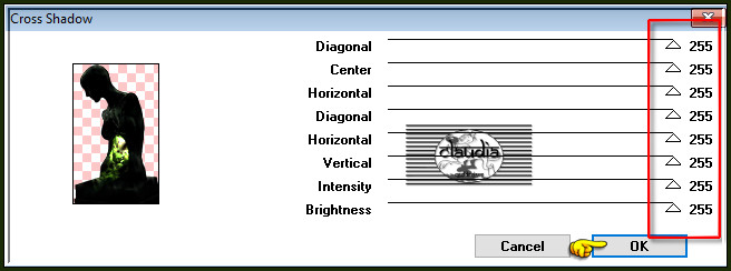 Effecten - Insteekfilters - Graphics Plus - Cross Shadow 