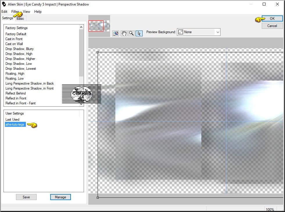 Effecten - Insteekfilters - Alien Skin Eye Candy 5 : Impact - Perspective Shadow
