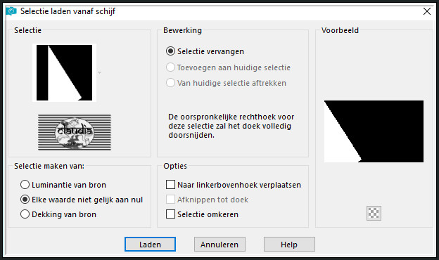 Selecties - Selectie laden/opslaan - Selectie laden vanaf schijf : athe-opale2