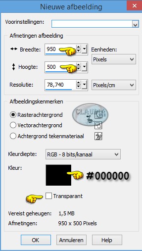 Open een Nieuwe afbeelding van 950 x 500 px. zwart