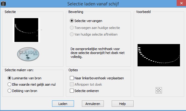 Selecties - Selectie laden/opslaan - Selectie laden vanaf schijf : Athe-294