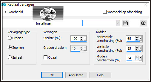 Aanpassen - Vervagen - Radiaal vervagen