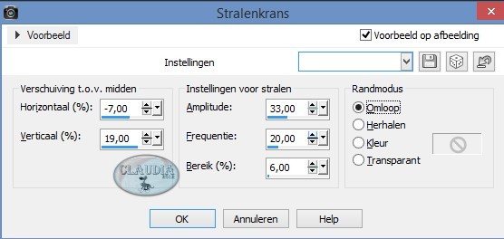 Effecten - Vervormingseffecten - Stralenkrans