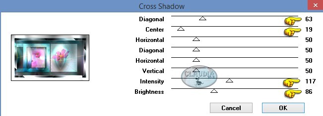 Effecten - Insteekfilters - Graphics Plus - Cross Shadow 