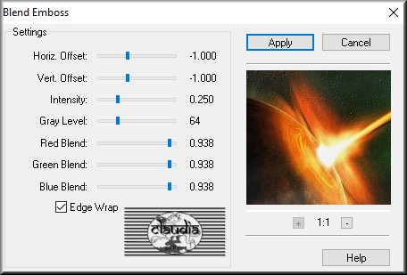 Effecten - Insteekfilters - FM Tile Tools - Blend Emboss