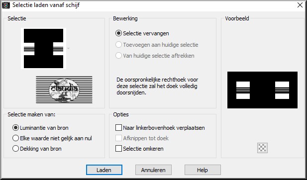 Selecties - Selectie laden/opslaan - Selectie laden vanaf schijf : Athe-322