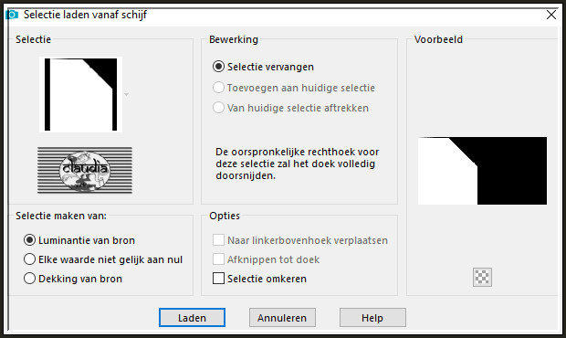 Selecties - Selectie laden/opslaan - Selectie laden vanaf schijf : Athe-325