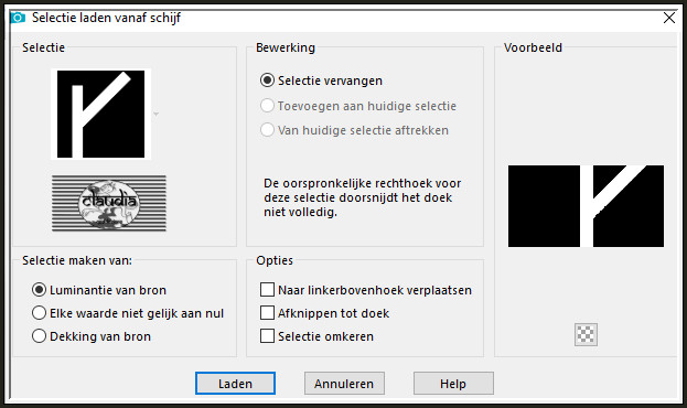 Selecties - Selectie laden/opslaan - Selectie laden vanaf schijf : Athe-335