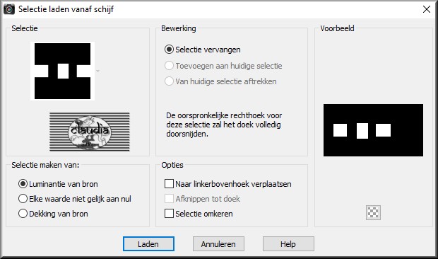 Selecties - Selectie laden/opslaan - Selectie laden vanaf schijf : Wave-Athe-362