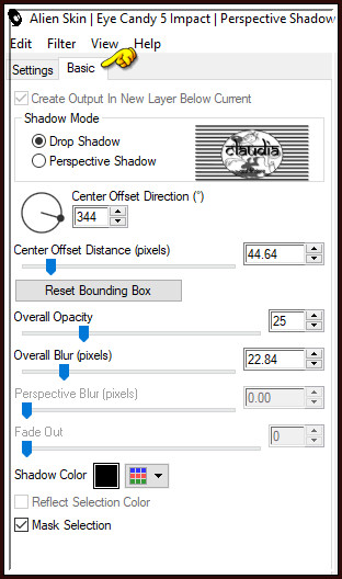 Effecten - Insteekfilters - Alien Skin Eye Candy 5 : Impact - Perspective Shadow