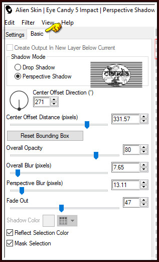 Effecten - Insteekfilters - Alien Skin Eye Candy 5 : Impact - Perspective Shadow