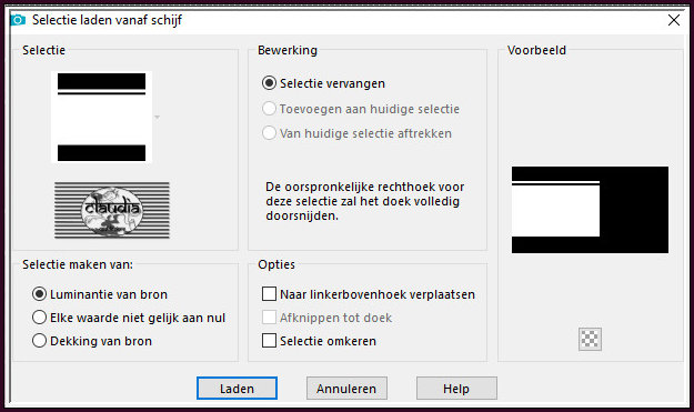 Selecties - Selectie laden/opslaan - Selectie laden vanaf schijf : Selectie1-Aiko-CGSFDesigns-24-12-2021