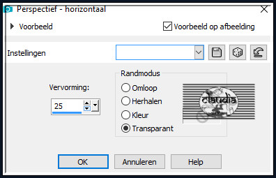 Effecten - Geometrische effecten - Perspectief - horizontaal