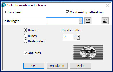 Selecties - Wijzigen - Selectieranden selecteren