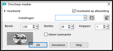 Aanpassen - Scherpte - Onscherp masker