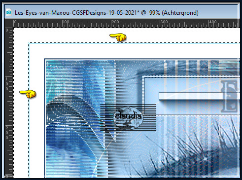 Ga terug naar je werkje en selecteer de laatste witte rand van 30 px.