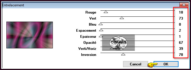 Effecten - Insteekfilters - Jeux de lignes - Entrelacement