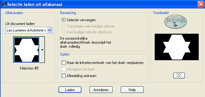 Selecties - Selectie laden/oopslaan - Selectie laden uit alfakanaal : Sélection #5