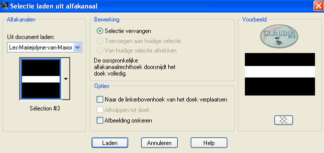 Selecties - Selectie laden/opslaan - Selectie laden uit alfakanaal : Sélection #3