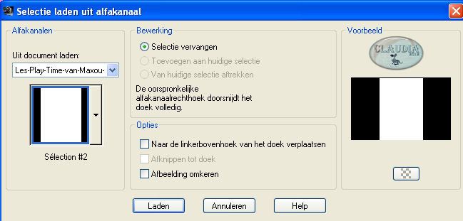 Selecties - Selectie laden/opslaan - Selectie laden uit alfkanaal : Sélection #2