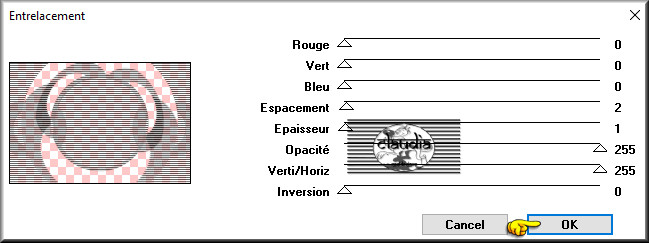 Effecten - Insteekfilters - Jeux de lignes - Entrelacement 